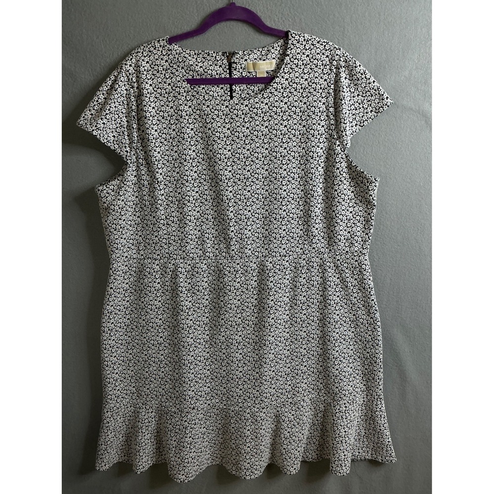 Michael Kors Dress Women's 3X‎ Floral Print Ruffle Hem Dress Career